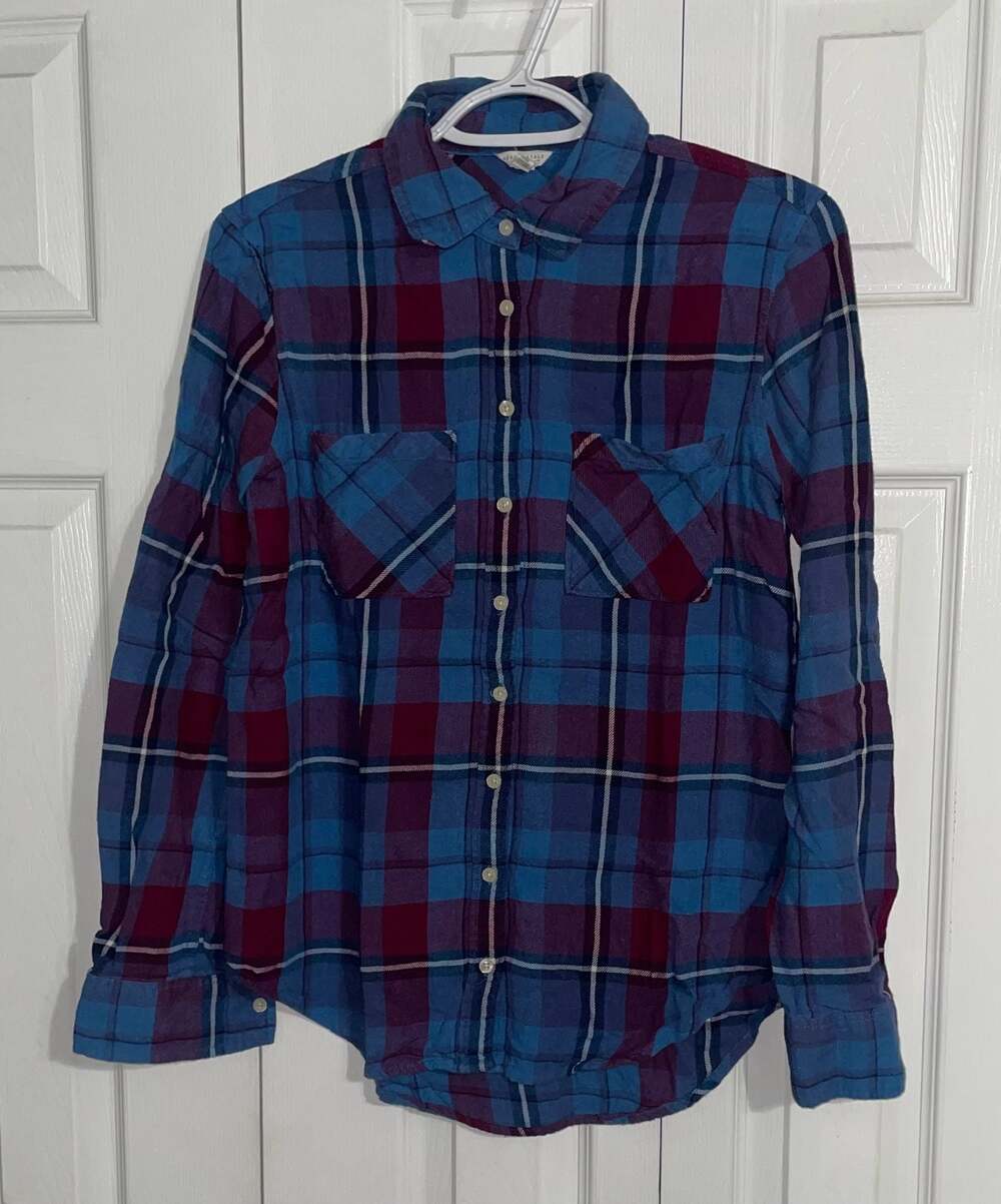 Aeropostale Blue and Maroon Flannel